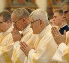 Numerous clergy were on hand to pay their last respects to Bishop John D'Arcy during his funeral mass Feb. 8 at the Cathedral of the Immaculate Conception. (Photo by Ellie Bouge of The News-Sentinel)