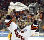 Colin Chaulk skates with the CHL's Ray Miron Presidents Cup in May 2012 at the Memorial Coliseum. (Photo by Chad Ryan/INMedia Source)