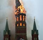 The steeple begins to go. News-Sentinel file photo