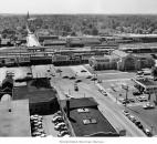 In this undated photo, the Baker Street Station is shown by ariel view as well as the surrounding Fort Wayne neighborhoods. (Photo courtesy of The Allen County Public Library)