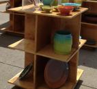 Multicolored pottery was for sale amid jewelry, woodcrafts and other items Sunday at Art in the Park on Main Street and in Freimann Square. (Photo taken 7-14-13)