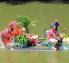 More than 60 rafts entered the St. Marys River Saturday afternoon as part of the Fort Wayne Newspapers Three Rivers Festival Raft Race. Photo by Matthew Glowicki of The News-Sentinel