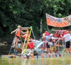 More than 60 rafts entered the St. Marys River Saturday afternoon as part of the Fort Wayne Newspapers Three Rivers Festival Raft Race. Photo by Matthew Glowicki of The News-Sentinel