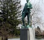 Gen. Henry Lawton is honored with a statue in Lakeside Park. Lawton enlisted in the army in 1861 and served in the 9thn Indiana Volunteer Infantry. He continued his military career after the Civil War, serving until he was killed in 1899 in the Philippines.