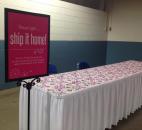 New to this year's Vera Bradley Outlet Sale is a United States Postal Service resource table to help shoppers ship their purchases home. This is helpful for the many shoppers that travel from outside Fort Wayne to attend the sale. (Photo by Jaclyn Goldsborough of The News-Sentinel)