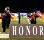The Adams Central Squadron of Sound presents the tribute "Honor, Strength, Hope" during Class D competition. The band finished in seventh place. Photo by Garth Snow