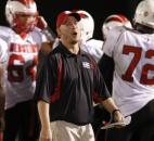 North Side coach Ryan Hall reacts to an official’s call during the Redskins’ game on Friday at Bishop Luers. (By Chad Ryan of INMedia Source)