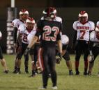 North Side’s kickoff team lines up for an onside kick in the final minute of the Redskins’ 22-20 loss to Bishop Luers on Friday at Luersfield. (By Chad Ryan of INMedia Source)
