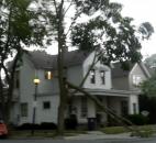 A tree branch was downed on West Main Street after 63 mph wind with gusts of up to 91 mph Friday afternoon. (By Lisa Esquivel Long)