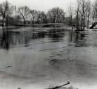 The Coombs Street Bridge nearly disappeared under water from the flooded Maumee River. (News-Sentinel file photo)