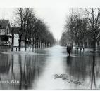 An unidentified man stood in the floodwaters on Elmwood in the Lakeside neighborhood. (News-Sentinel file photo)