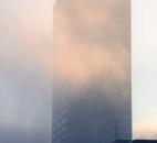 Extremely cold temperatures made for a foggy morning. As the sun came up over the city the first rays of light reflected off the streams of fog hanging around One Summit Square. (Photo by Ellie Bogue of The News-Sentinel).