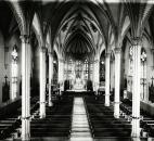 A view down the aisle toward the altar in the former building. Image courtesy of Diocese of Fort Wayne-South Bend