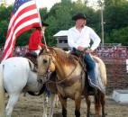 Riders wait for the rodeo to start during the opening ceremony on Tuesday night at the Allen County Fair. (Photo by Hana Hawash of The News-Sentinel)