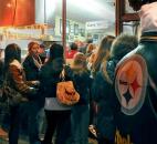 The crowd was lined up down the block as people waited to get into Coney Island on Main Street before the annual Night of Lights lighting ceremonies began. Photo by Ellie Bogue