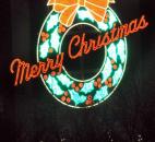 After the Santa display was lit the crowd moved down the street for the lighting of Indiana Michigan Power's Merry Christmas wreath. Photo by Ellie Bogue