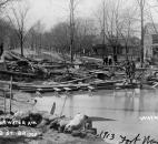 Debris from the flooded Maumee River piled up on Edgewater Avenue, east of the Coombs Street Bridge. (Photo courtesy of The History Center)