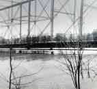 On the Columbia Street Bridge, onlookers examined the high waters of the Maumee River. (Photo courtesy of The History Center)