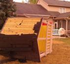 A kids fort was blown over on the southwest side of town. (Photo by Laura Weston-Elchert)