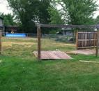 A portion of a fence was blown down (Photo by Ryan Wulpi)