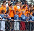 Bellmont fans enjoy the first-half weather before the ran hit during the Braves’ 14-6 win over Norwell on Friday at Bellmont. (Photo by Reggie Hayes of The News-Sentinel)