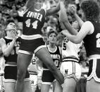 Yolanda Naylor grabs a rebound during Snider's 60-58 victory against Noblesville in the 1988 state finals at then-Market Square Arena in Indianapolis. Snider finished the season 27-1 and prevented Noblesville from repeating as state champions. News-Sentinel file photo