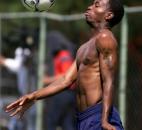 United States player DaMarcus Beasley controls the ball during a training session near the Galeria Stadium, Monday, Feb. 9, 2004, in Guadalajara City, Mexico. The USA will fight for a place during this Olympic qualifying tournament.