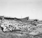 Building reduced to rubble: A strong tornado leveled this unidentified building on Palm Sunday 1965.