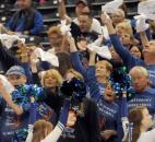 Canterbury fans cheer on their team in the third quarter of the game Saturday afternoon at the Bankers Life Fieldhouse in Indianapolis.
