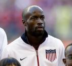 USA's DaMarcus Beasley stands during player introductions before a World Cup qualifier soccer match against Panama, last month in Seattle.