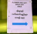High security required admirers of Aung San Suu Kyi to leave their gifts in a designated area at Memorial Coliseum on Tuesday morning before the Burmese politician’s speech. By Lisa Esquivel Long 
