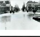 Looking north on Cass Street, water reached the old Lake Shore Hotel and Cass Street Depot. (News-Sentinel file photo)