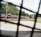 Leo's Keanna Gary spins to gain momentum during the discus competition. (Photo by Gannon Burgett for The News-Sentinel)