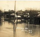 Water from the St. Marys River reached Cherry Street in the Nebraska neighborhood. (Photo courtesy of the Harter Postcard Collection/ACPL)