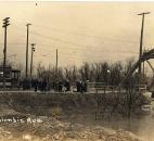 After the flood, there was riverbank erosion at the Columbia Street Bridge. (Photo courtesy of the Harter Postcard Collection/ACPL)