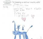 A Kindergarten class gives thanks to the military