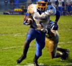 East Noble junior Brandon Mable runs Friday night against New Haven. (By Blake Sebring of The News-Sentinel)