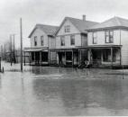 Water reached the foundations of houses along Spy Run Avenue. (Photo courtesy of The History Center)