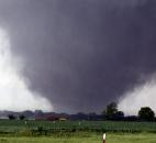 A tornado passes across south Oklahoma City  on Monday. (Photo by The Associated Press)