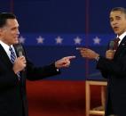 Republican presidential nominee Mitt Romney and President Obama spar during the second presidential debate in October at Hofstra University, in Hempstead, N.Y.  Obama defeated Romney in the November election, winning a second term. Photo by The Associated Press