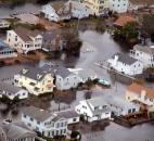 Homes in Bethany Beach, Del. are surrounded by floodwaters from Hurricane Sandy on Tuesday. Officials said Bethany and nearby Fenwick Island appeared to be among the hardest-hit parts of the state. Photo by Randall Chase
