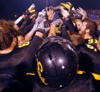 Snider celebrates their victory over Fishers Friday night after winning the game in overtime by a two point conversion. Photo by Ellie Bogue